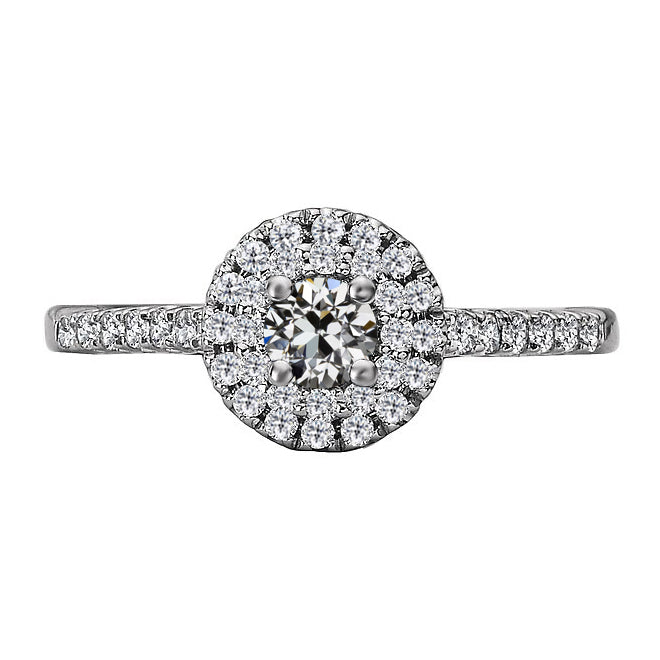 Diamant Fin Bague de Fiançailles Halo – vue principale