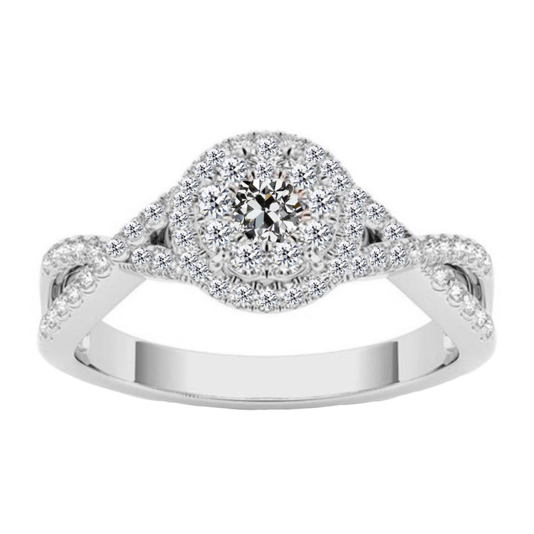 Rayonnant Bague Halo 1 carats – vue principale