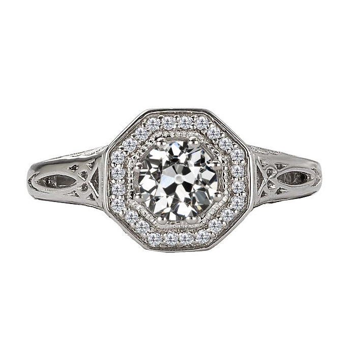 Diamant Fin Bague Halo – vue principale