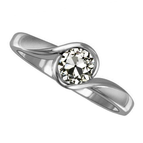 Diamant Fin Bague Solitaire 1,50 carats Or 14K Blanc – vue principale