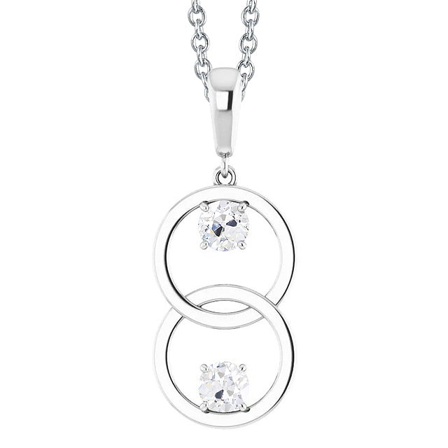 Diamant Pendentif Goutte 1 carats Or 14K Blanc – vue principale