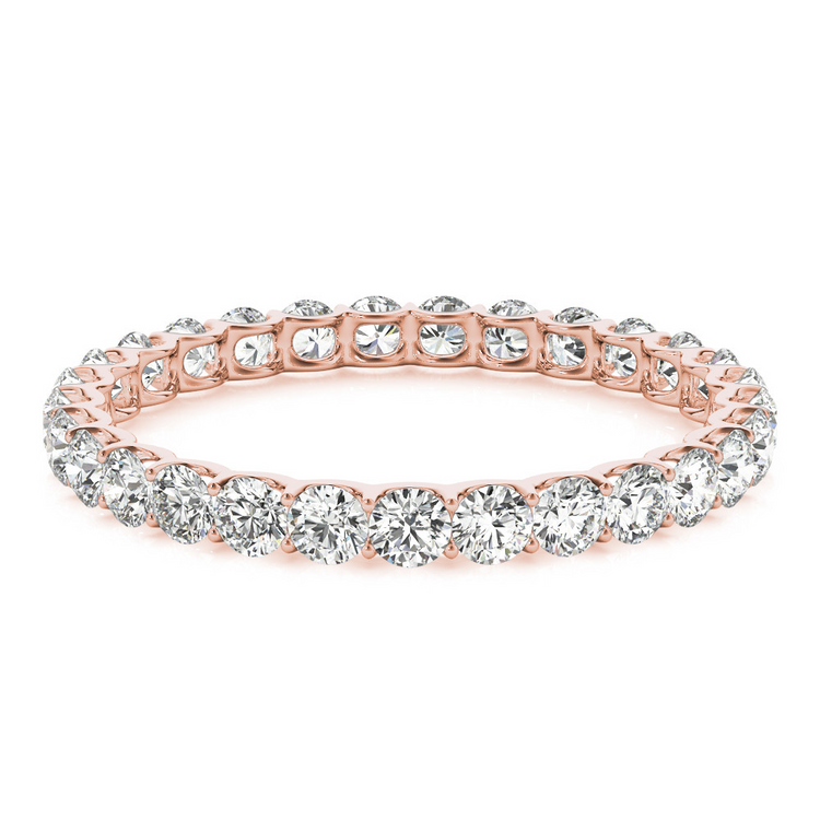 Diamant Fin Eternity Band 5,28 carats Or 14K Rose – vue de côté