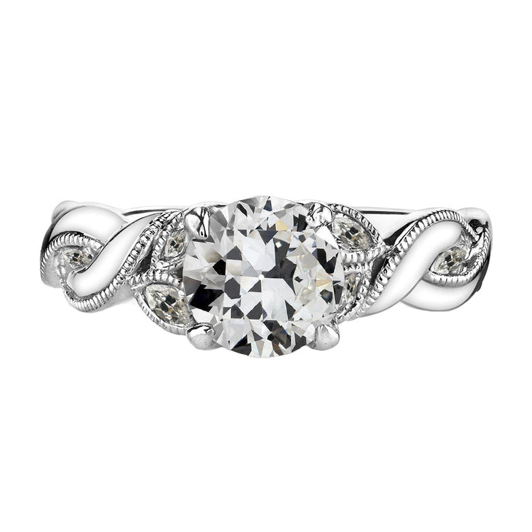 Bague de Demande Or Blanc 14 Carats avec Diamant Fin – vue principale