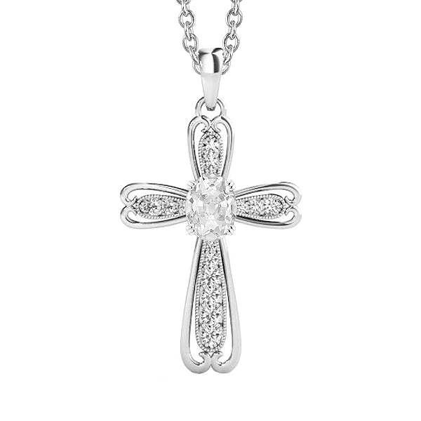 Diamant Pendentif 2 carats Or Blanc 14 Carats – vue principale