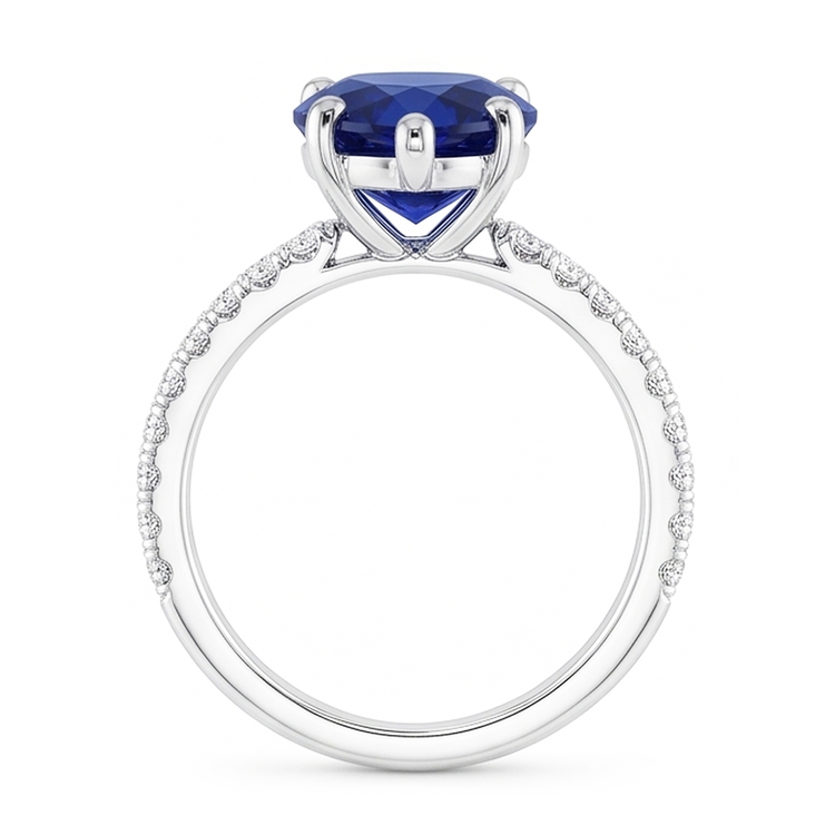 Saphir Bleu Royal Bague Pierre de Couleur de luxe – 2 carats Or