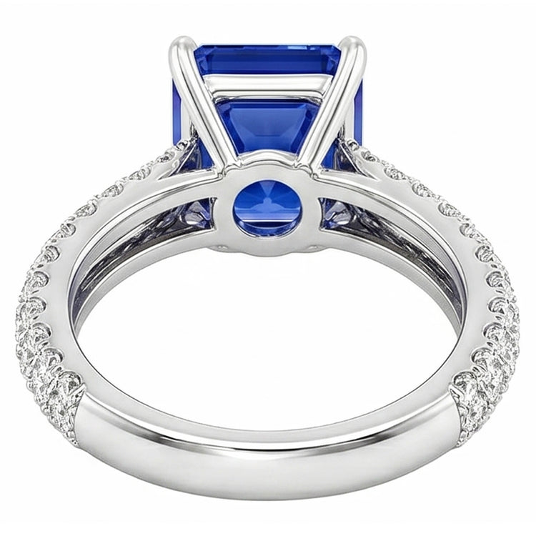 Sapphire Jewelry Anneau de Pierres Précieuses Taille Radiant