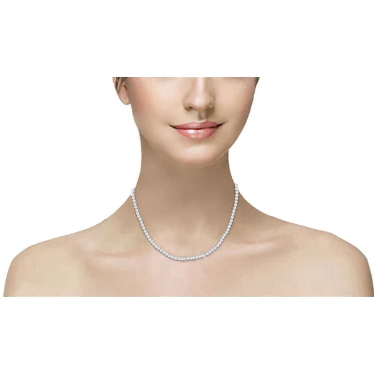 Serti Clos Réels Diamants Collier Tennis