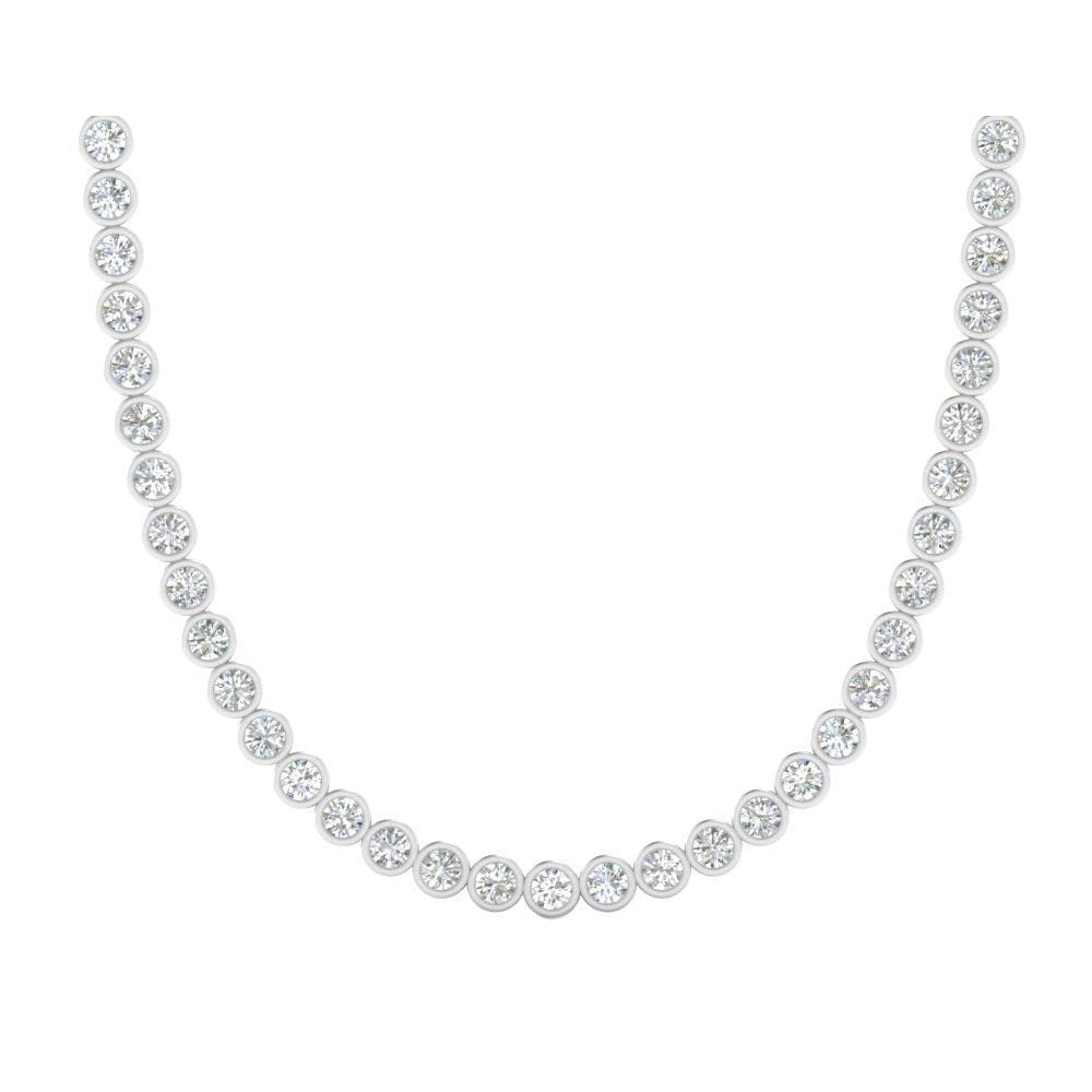 Serti Clos Réels Diamants Collier Tennis
