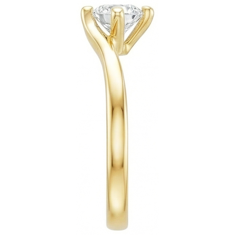 Solitaire 1.75 Carat Alliance Réel Diamant Or Jaune 14K