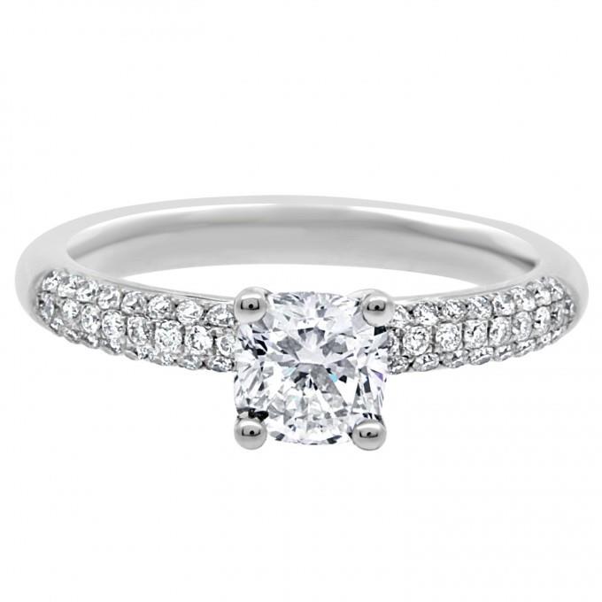 Solitaire Avec Accent Réel Diamants 3.20 Carats Alliance Or Blanc 14K