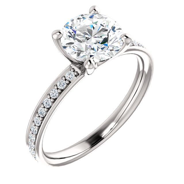 Solitaire Avec Accents 1 Carat Réel Diamant Bague De Fiançailles Bijoux En Or