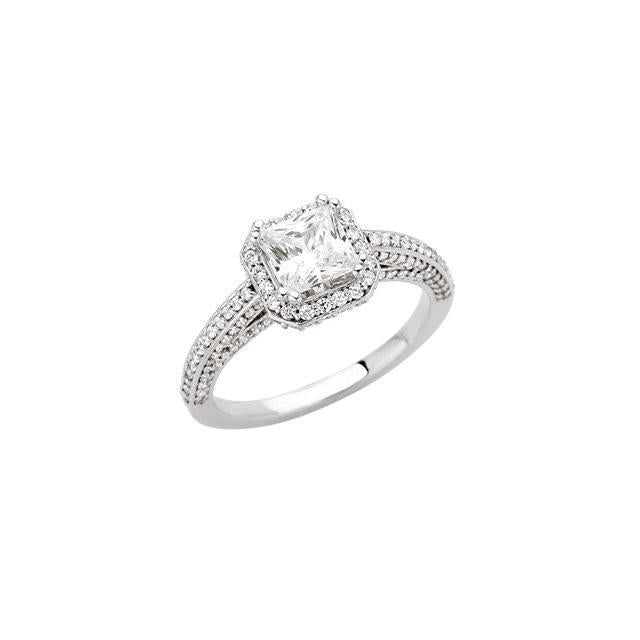 Solitaire Avec Accents Bague Fantaisie Réel Diamant 2.26 Carats Or Blanc 14K