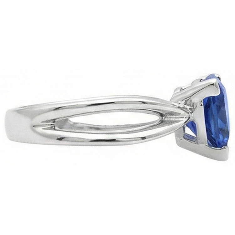 naturel trillion saphir 1carats bague vue de profil
