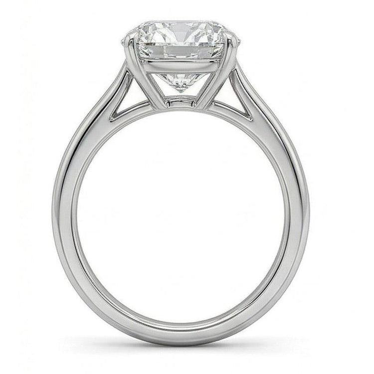 Solitaire Big Cushion Cut 3 Carat Naturel Diamond Wedding Ring Or Blanc