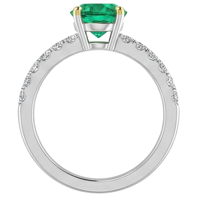 Émeraude Colombienne Bague Pierre de Couleur – vue arrière