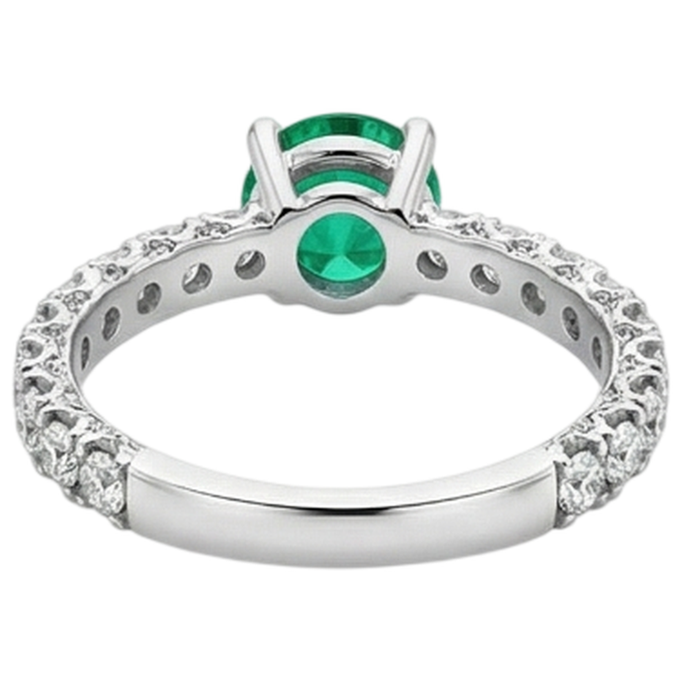 Émeraude Colombienne Bague avec Gemme – vue de dessus