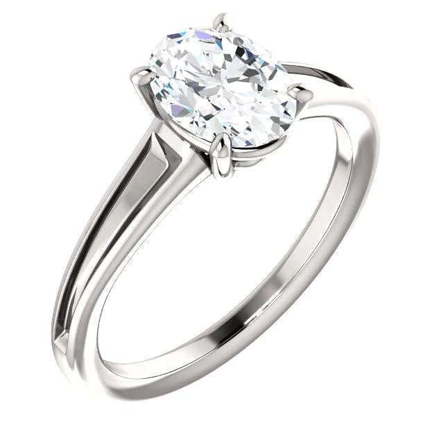 Solitaire Naturel Diamant Bague De Fiançailles 3.50 Carats 4 Griffes Coupe Ovale