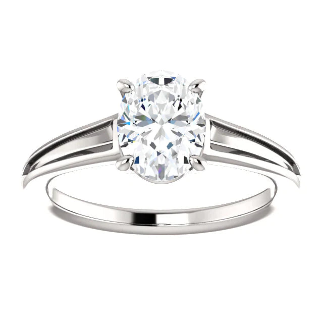 Solitaire Naturel Diamant Bague De Fiançailles 3.50 Carats 4 Griffes Coupe Ovale