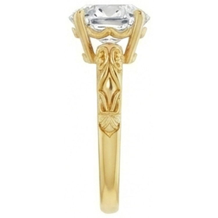 Brillant Bague Mono-Pierre 3 carats Or Jaune 14 Carats – vue de profil