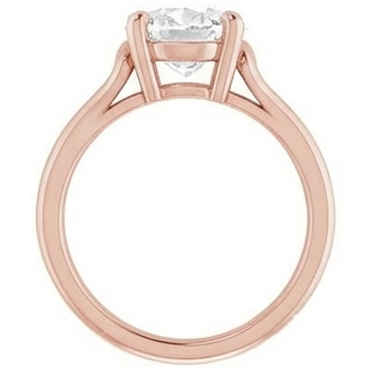 Solitaire Ovale Véritable Diamant Taille Ancienne Sertie Griffes 5.75 Carats Tige Fendue