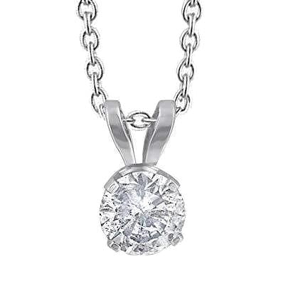 Solitaire Réel Diamant Forme Ronde Dame Collier Pendentif 1.50 Carats
