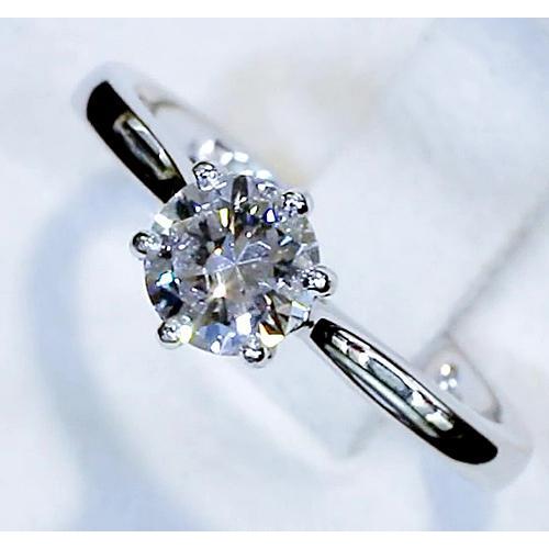 Solitaire Réel Diamant Rond 1 Carats Classique Bague Femme Bijoux
