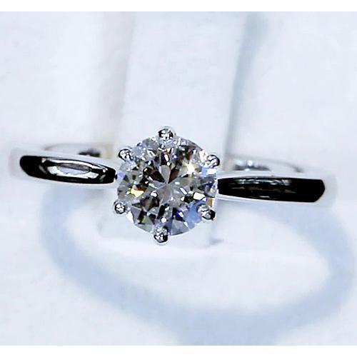 Solitaire Réel Diamant Rond 1 Carats Classique Bague Femme Bijoux