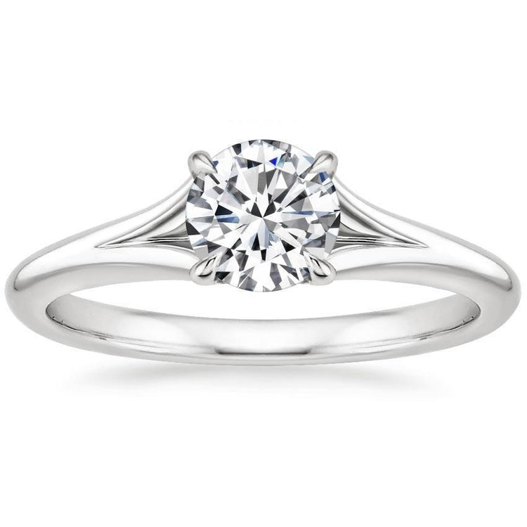 Solitaire Rond 1.25 Ct. Bague De Fiançailles Naturel Diamant Or Blanc 14K