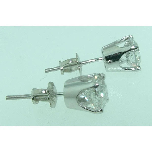 Diamant Boucles d'Oreilles 1-carats Or Blanc 14 Carats – vue d'angle