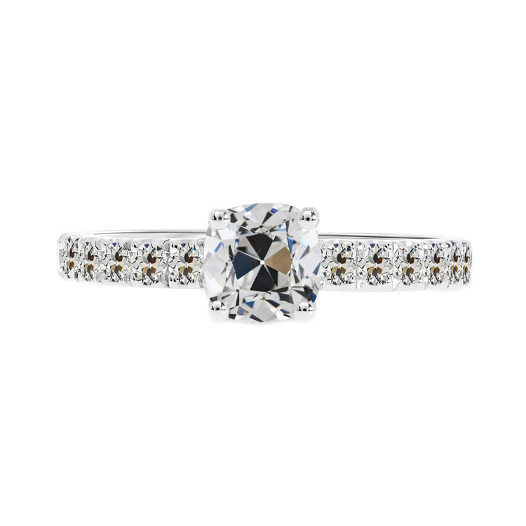 Diamant Bague Solitaire avec Accents – vue principale