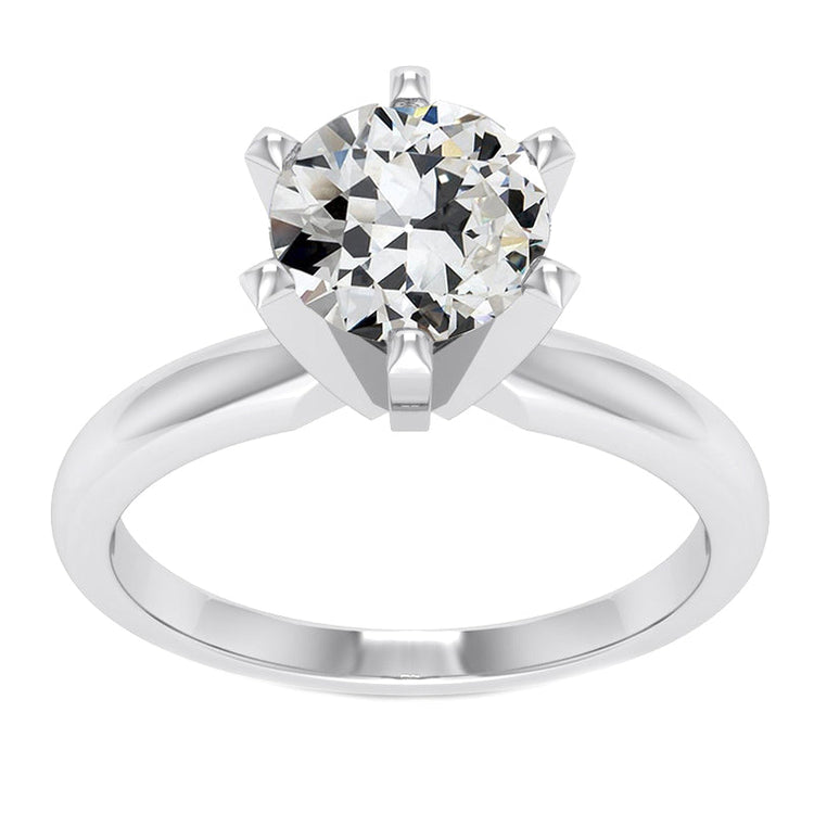 Bague Solitaire Or Blanc 14 Carats avec Brillant – vue principale