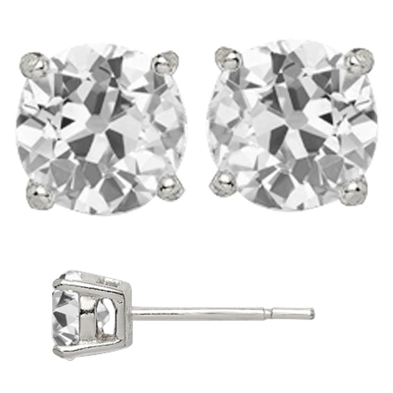 Diamant Boucles d'Oreilles 7 carats Or 14K Blanc – vue principale
