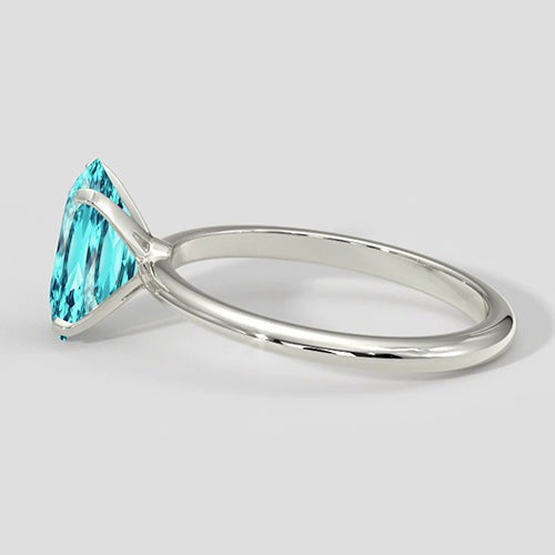 Solitaire ovale à quatre griffes en tourmaline Paraiba de 3 carats