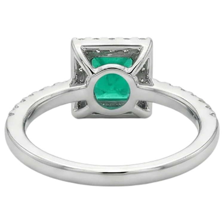 Émeraude Fine Bague Pierre de Couleur 3-carats Or 14K Bicolore – vue alternative