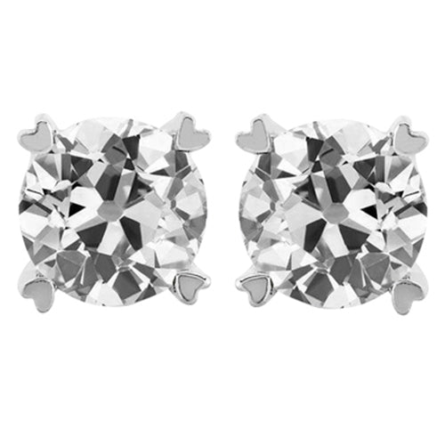 Pendants d'Oreilles Or Blanc 14 Carats avec Brillant – vue principale