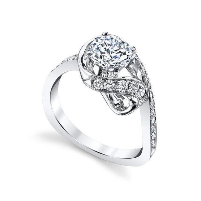 Superbe Bague De Fiançailles En Réel Diamant Rond De 2.85 Carats