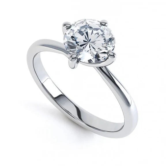 Superbe Bague De Fiançailles Réel Diamant Solitaire Coupe Ronde 2.25 Ct