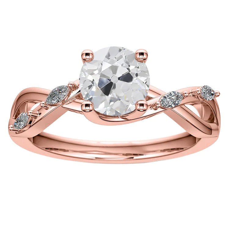 Superbe Bague En Véritable Diamant Taille Ancienne Mine Personnalisée