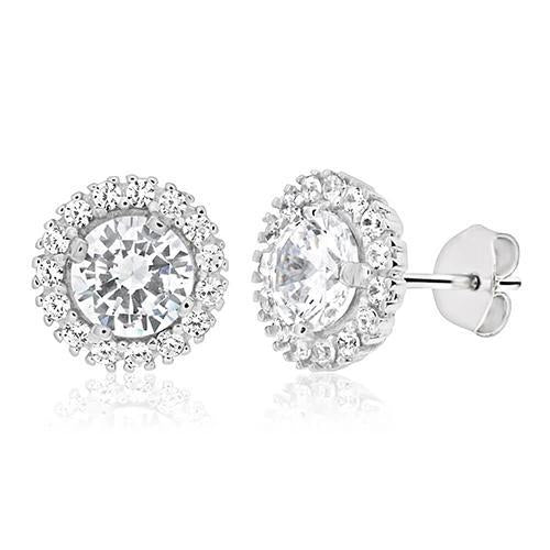 Superbe Boucle D'Oreille Ronde En Véritable Diamant Taille Brillant De 2.8 Carats