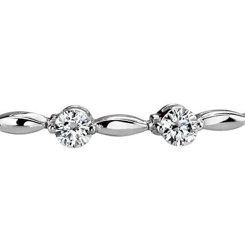 Superbe Bracelet Tennis à 3 Carats De Réel Diamants Ronds Bijoux En Or Blanc