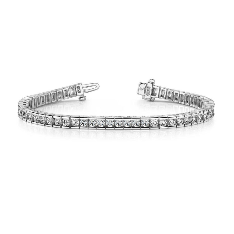 Superbe Bracelet Tennis à 6 Ct De Naturel Diamants Ronds 14K D'Or Blanc Nouveau En Or Blanc 14K