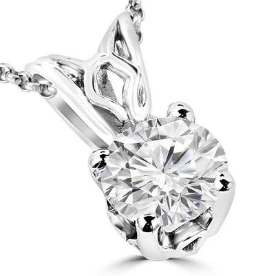 Superbe Pendentif Solitaire Réel Diamant Coupe Ronde 2.5 Ct