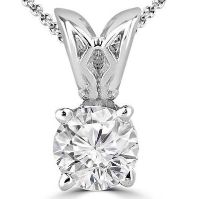 Superbe Pendentif Solitaire Réel Diamant Coupe Ronde 2.5 Ct
