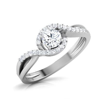 Superbe bague de fiançailles Réel diamants Coupe Ronde 2 carats or blanc 14K
