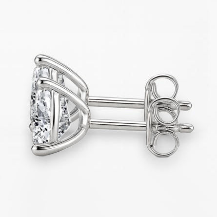 Superbe Boucle D'Oreille Femme Réel Diamant Taille Trilliant 2 Carats Or Blanc