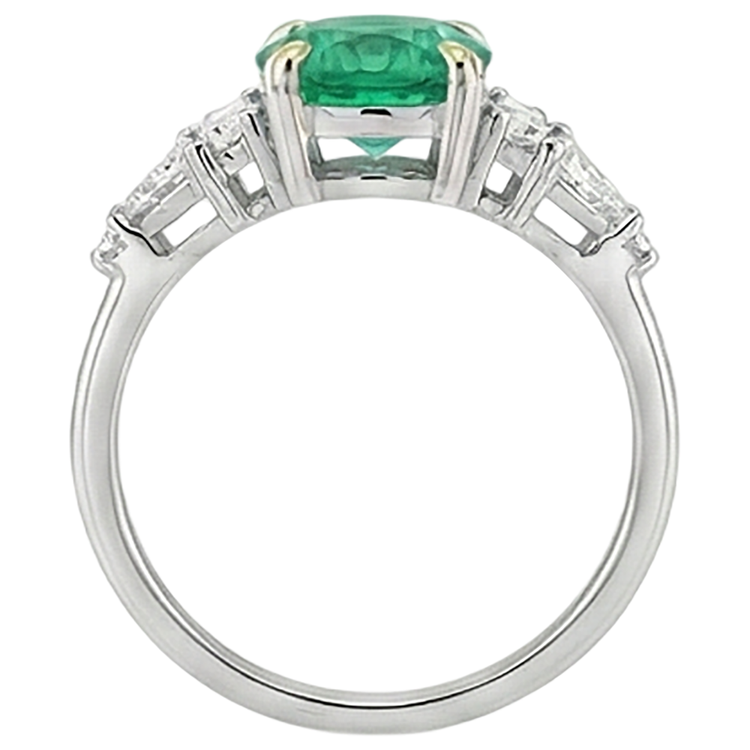 Émeraude Fine Bague Pierre Précieuse – vue de dessus
