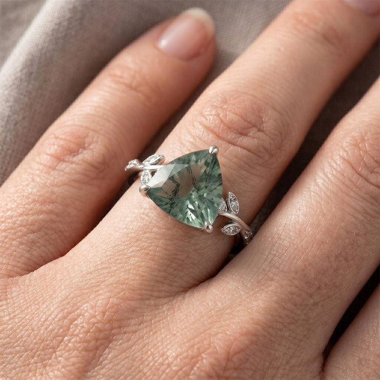 VVS Green Prasiolite Bague Pierre Précieuse 2,0 carats – Or 14K