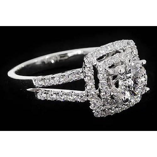 Véritable Bague Anniversaire Diamant Rond Style Halo 3 Carats