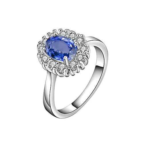 Véritable Bague Saphir Ovale Du Sri Lanka