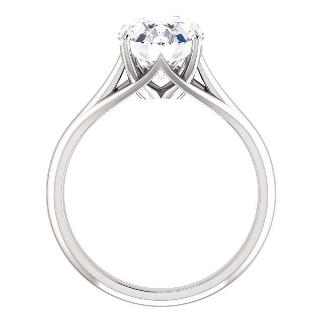 Véritable Bague Solitaire Ovale 5 Carats Sertissage Treillis Or Blanc Bijoux
